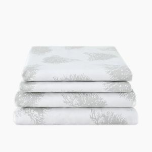 Ron Chereskin Grey Shadow Leaf Microfiber Sheet Set